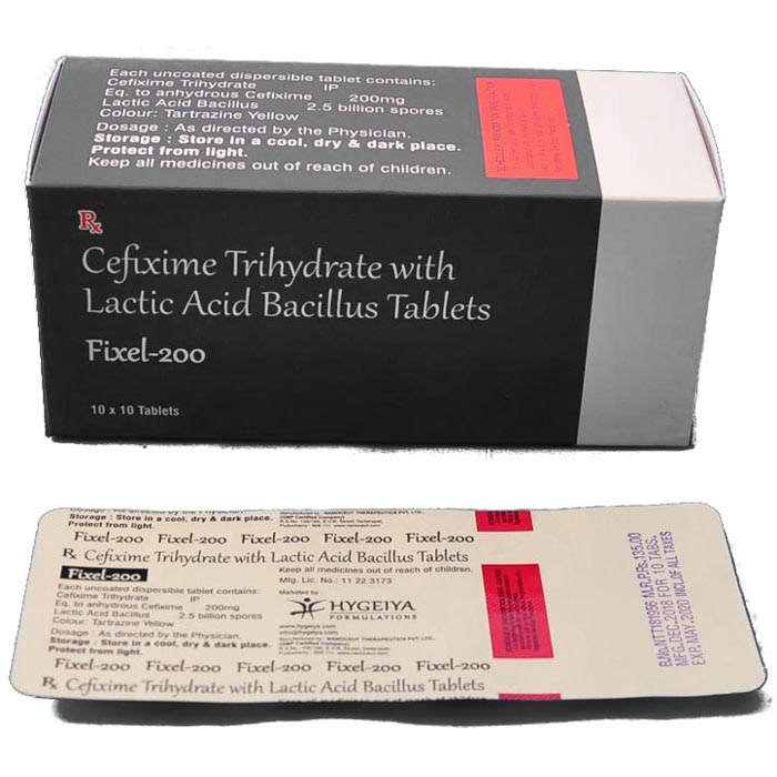 Fixel-200: Cefixime Trihydrate and Lactic Acid Bacillus Tablets