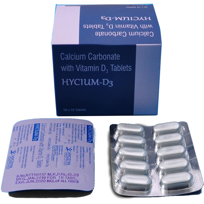 Hycium-D3: Cacium Carbonate with Vitamin D₃ Tablets