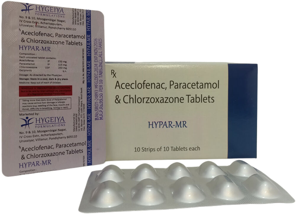 Hypar-MR: Aceclofenac, Paracetamol & Chlorzoxazone