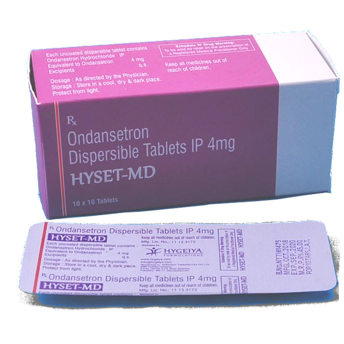 Hyset-MD: Ondansetron Dispersible Tablets IP 4mg